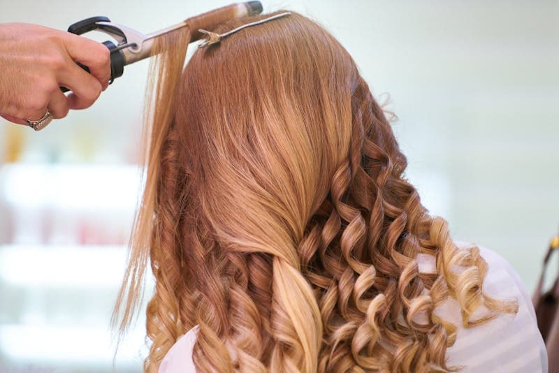 Beautiful curls created with a curling iron